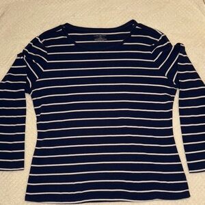 👚 Women’s Lane Bryant Navy & White Striped Long Sleeve Tee – Size 18/20